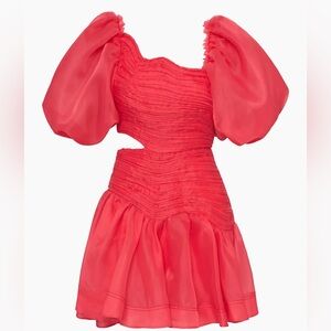 Aje pink puff dress; size 6